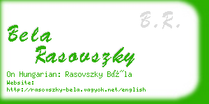 bela rasovszky business card